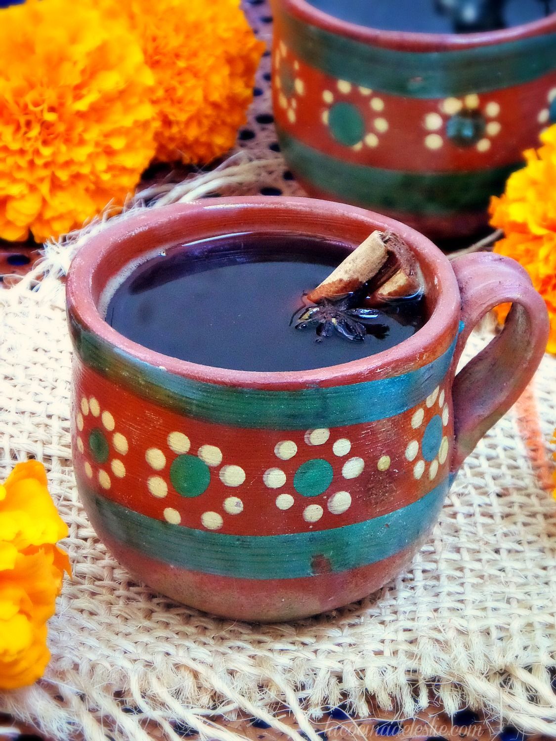 mexican coffee cup with coffee